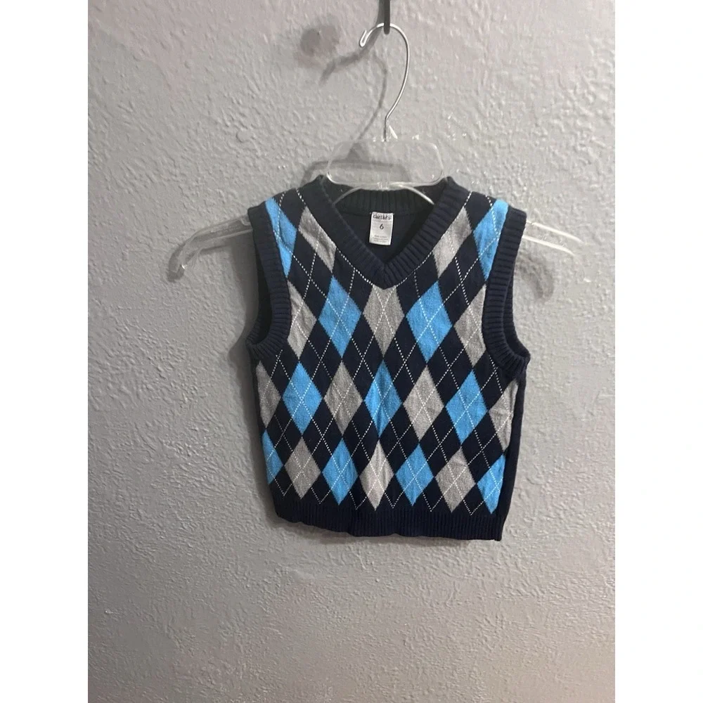 Sweater Vest Boys Size‎ 6 Blue Diamonds